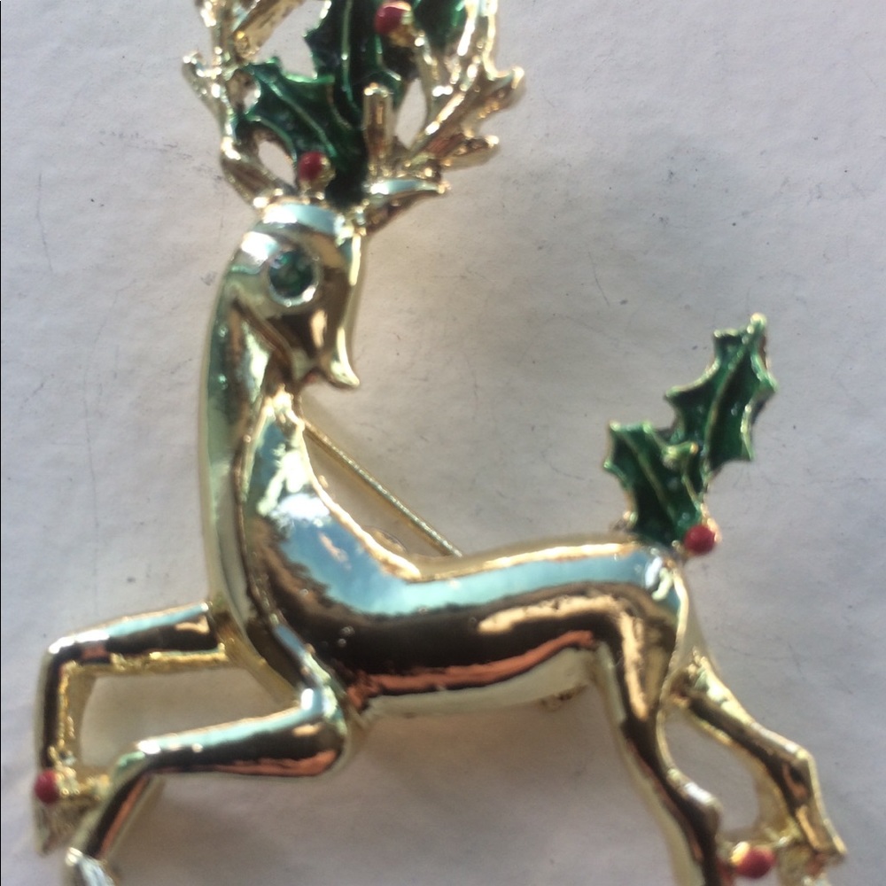 Vintage GERRY’S Christmas Reindeer w/Holly